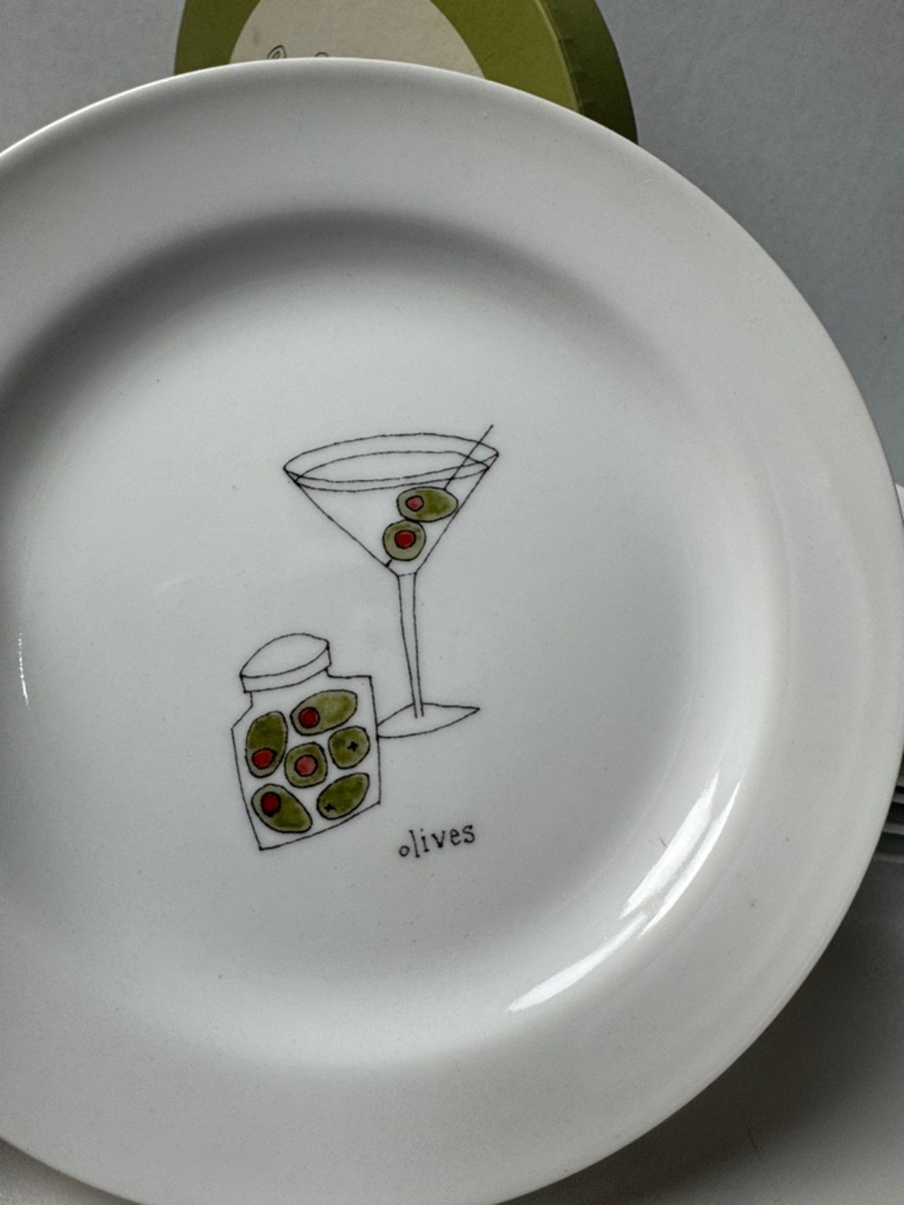 Pottery Barn Martini Appetizer Cocktail Plates Set of 6 - Picture 5 of 16